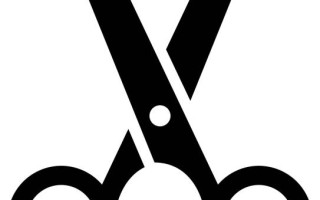 Black scissors icon isolated on white
